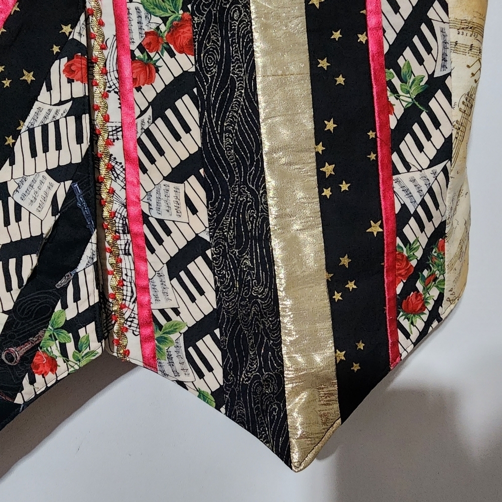 Vintage handmade patchwork music note reversible … - image 7